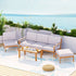 5 Seater Outdoor Sofa Set Acacia Wood Lounge Furniture 6 Piece