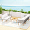 5 Seater Outdoor Sofa Set Aluminum Rope Patio Lounge Furniture Set