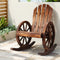 Wagon Wheel Rocking Chair Wooden Outdoor Rustic Garden Rocker Brown Fir Wood