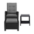Recliner Chairs & Table Patio Set of 3 Black