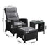 Recliner Chairs & Table Patio Set of 3 Black