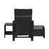 Recliner Chairs & Table Patio Set of 3 Black
