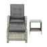 Recliner Wicker Sun Lounge Set 3PC Grey