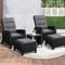 Livsip 5 Piece Outdoor Recliner Chair & Ottoman Table Set Black