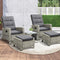 Recliner Chair Wicker Lounge 5PCS Set