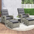 Recliner Chair Wicker Lounge 5PCS Set