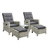 Recliner Chair Wicker Lounge 5PCS Set