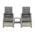 Recliner Chair Wicker Lounge 5PCS Set