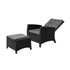 Outdoor Recliner Chairs Wicker Sun Lounge Black