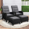 Livsip 4 Piece Wicker Recliner Chair & Ottoman Set Black Outdoor