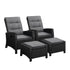 Recliner Chairs Wicker Sun Lounge 2X Black
