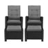 Recliner Chairs Wicker Sun Lounge 2X Black