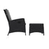 Recliner Chairs Wicker Sun Lounge 2X Black