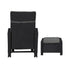 Recliner Chairs Wicker Sun Lounge 2X Black