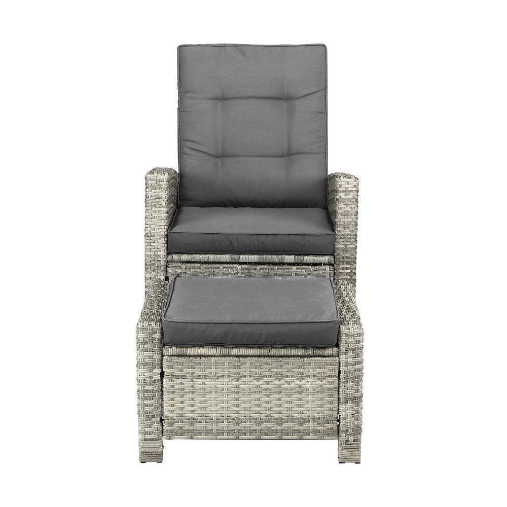 Recliner Chairs Sun lounge Wicker Sofa Grey