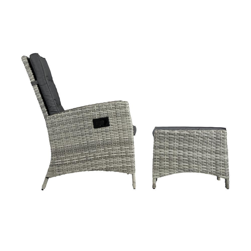 Recliner Chairs Sun lounge Wicker Sofa Grey