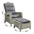 Recliner Outdoor Wicker Sun Lounger Set 2PCS Grey