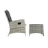 Recliner Outdoor Wicker Sun Lounger Set 2PCS Grey