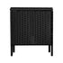 Rattan Side Table Glass Tabletop Black