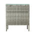 Rattan Side Table Glass Tabletop Grey