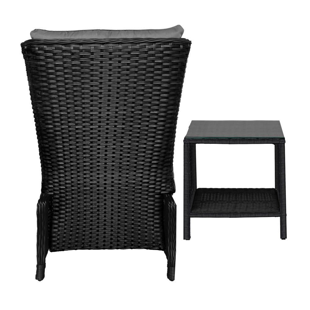 Outoodr Recliner Chair & Table Sun Lounge 2PCS