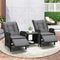 Livsip 3 Piece Outdoor Recliner Set Rattan Sun Lounge Chairs Table Black