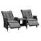 Sun Lounge Outdoor Recliner&Table Set of 3 Black