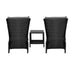 Sun Lounge Outdoor Recliner&Table Set of 3 Black