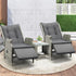 Outdoor Recliners Sun Lounger & Table Set of 3 Grey