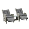 Outdoor Recliners Sun Lounger & Table Set of 3 Grey