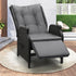 Outdoor Recliner with Adjustable Footrest Black