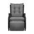 Outdoor Recliner with Adjustable Footrest Black