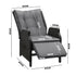 Outdoor Recliner with Adjustable Footrest Black