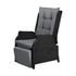 Outdoor Recliner with Adjustable Footrest Black