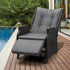 Outdoor Recliner with Adjustable Footrest Black
