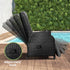 Outdoor Recliner with Adjustable Footrest Black