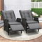 Livsip 2 Piece Wicker Sun Lounge Recliner Chairs Black Outdoor Patio