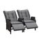 Sun Lounge Wicker Recliner 2 Pieces Black