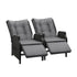 Sun Lounge Wicker Recliner 2 Pieces Black