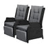 Sun Lounge Wicker Recliner 2 Pieces Black