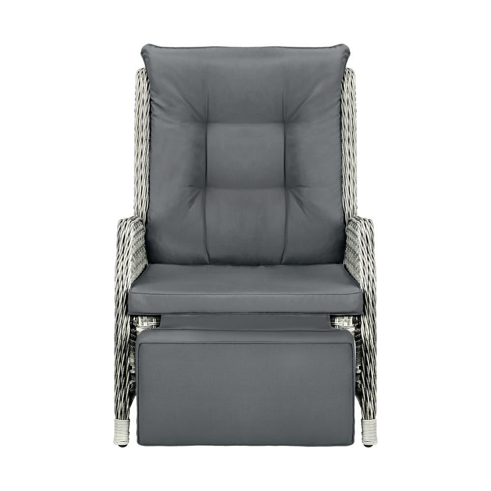 Recliner Chairs with Adjustable Footrest Grey