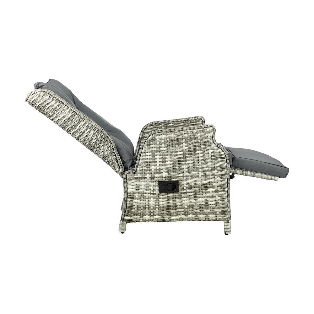 Recliner Chairs with Adjustable Footrest Grey