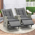Recliner Chairs Wicker Sun lounge Grey X2