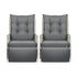 Recliner Chairs Wicker Sun lounge Grey X2