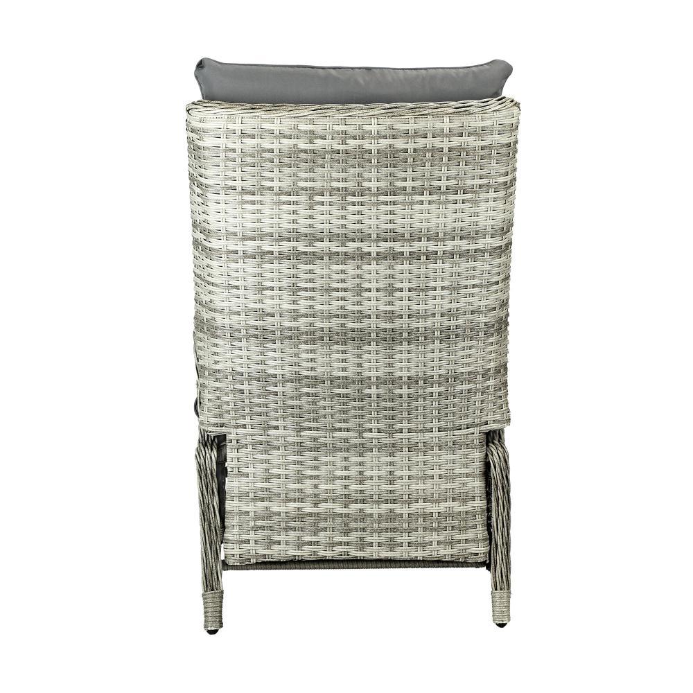 Recliner Chairs Wicker Sun lounge Grey X2