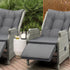Recliner Chairs Wicker Sun lounge Grey X2