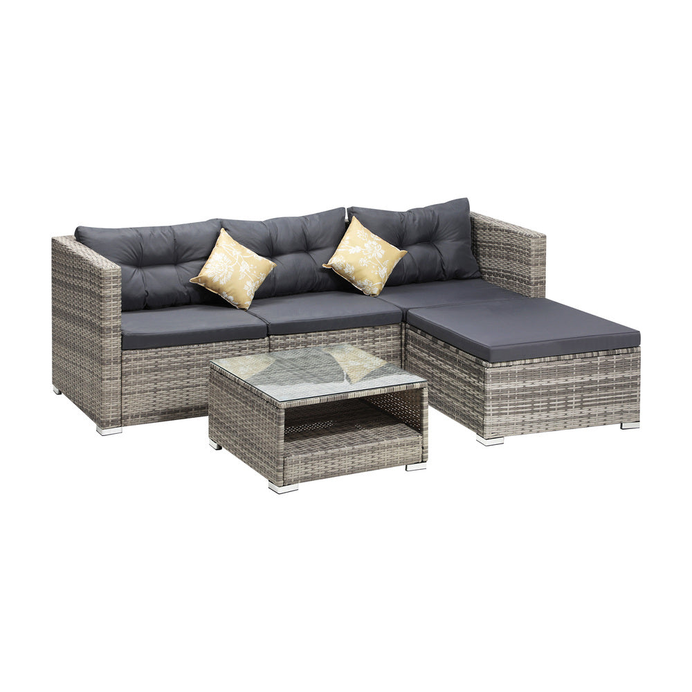 Outdoor Lounge Setting 5pc Wicker Sofa Set Rattan