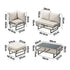 9-Piece Rope Weave Outdoor Sofa Set with Tempered Glass Coffee Table