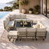 9-Piece Rope Weave Outdoor Sofa Set with Tempered Glass Coffee Table