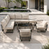 Livsip 7-Piece Rope Weave Outdoor Sofa Set with Tempered Glass Table, Khaki